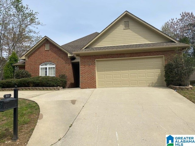 view of front of house with a garage