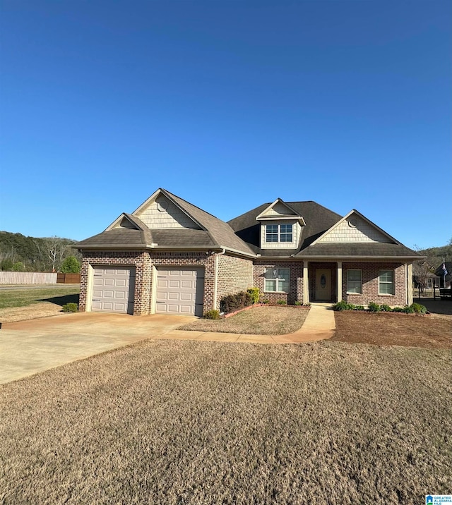 view of front of house with a garage