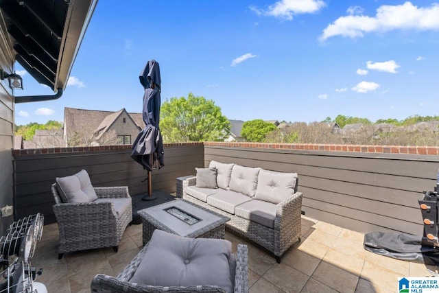 view of patio with an outdoor hangout area