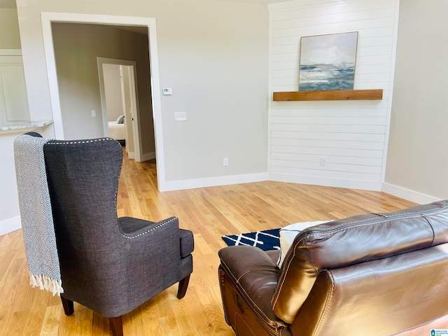 living room featuring light hardwood / wood-style flooring