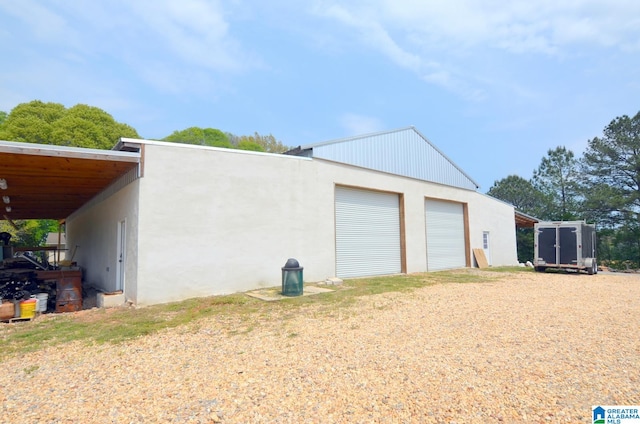 view of garage