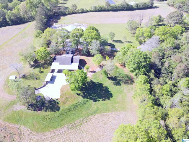 drone / aerial view with a rural view