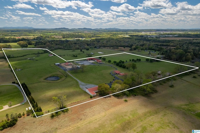bird's eye view with a rural view
