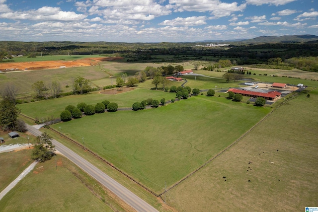aerial view featuring a rural view