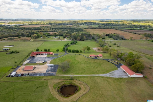 bird's eye view featuring a rural view