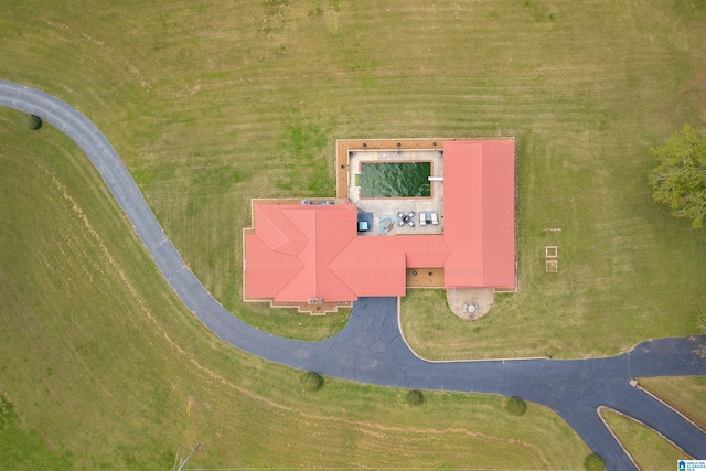 bird's eye view with a rural view