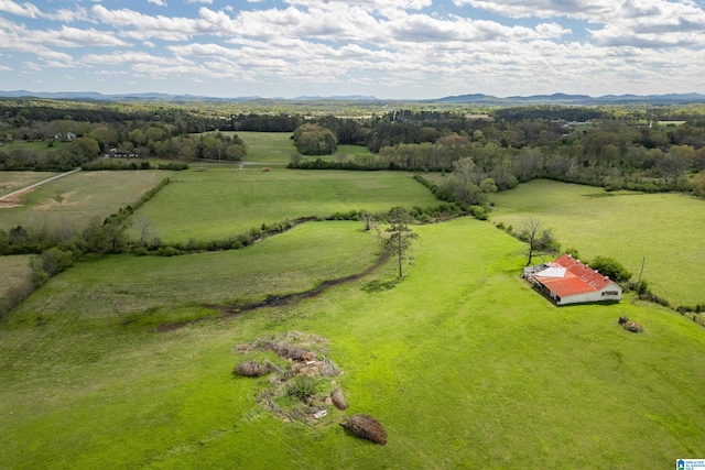 drone / aerial view with a rural view