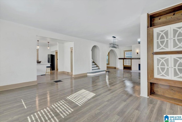 living room featuring wood-type flooring