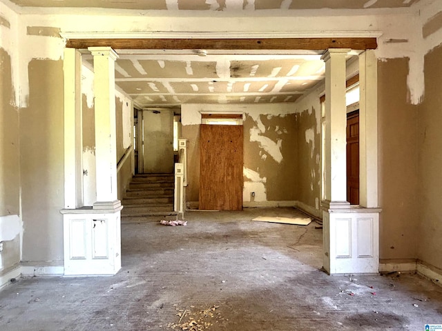 miscellaneous room with ornate columns