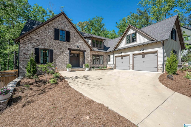 view of front of home with a garage