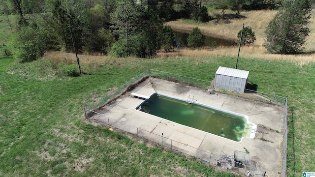 view of storm shelter