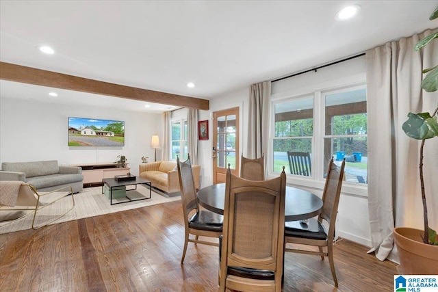 dining room with hardwood / wood-style floors