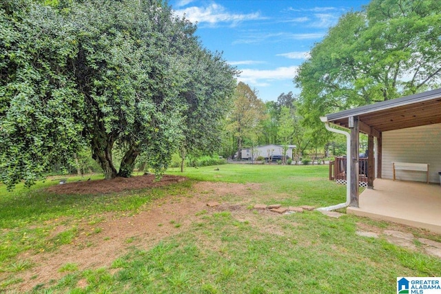 view of yard with a patio area