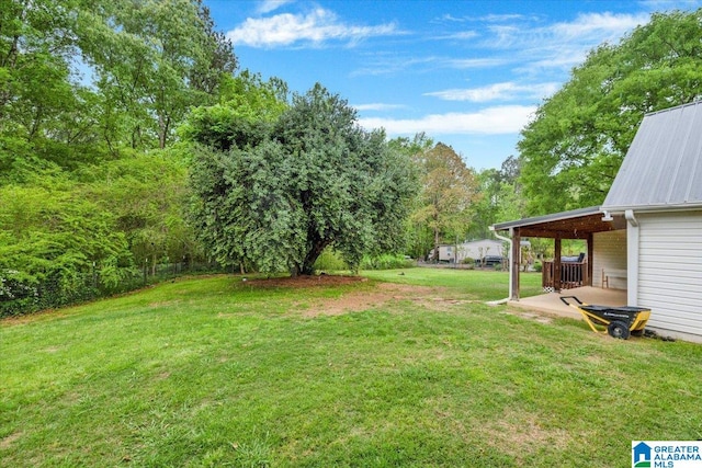 view of yard with a patio area