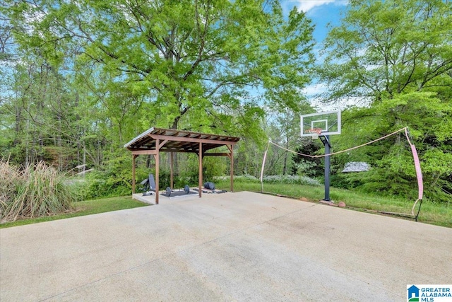 view of patio / terrace with basketball court