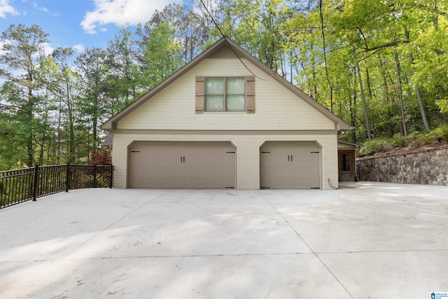 view of garage