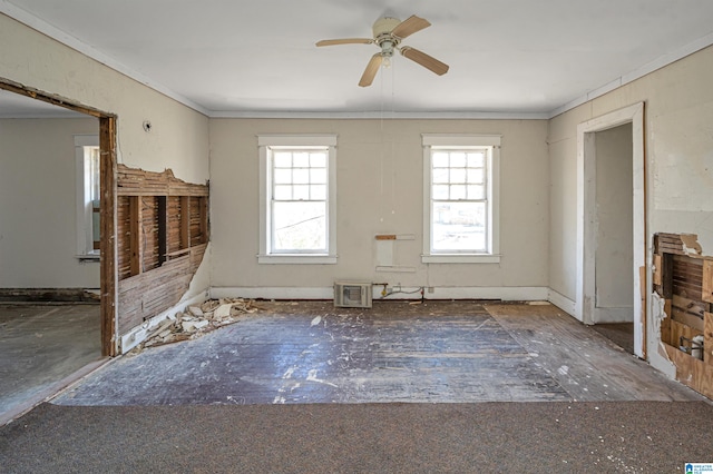 2335 10th Ave, Birmingham, AL 35205 - unfurnished living room featuring a healthy amount of sunlight and ceiling fan