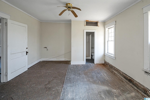 2335 10th Ave, Birmingham, AL 35205 - unfurnished bedroom with ornamental molding, ceiling fan, and ensuite bathroom