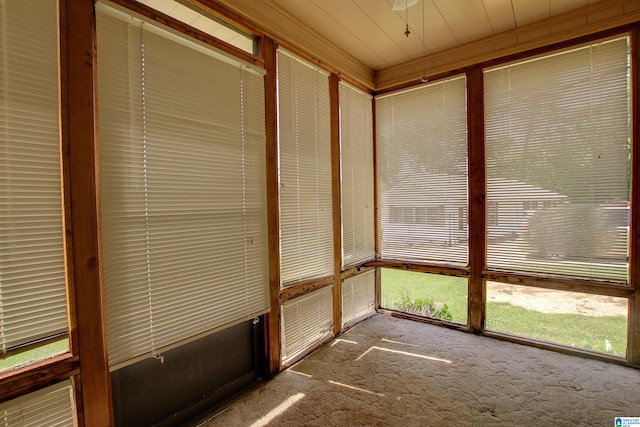 view of unfurnished sunroom