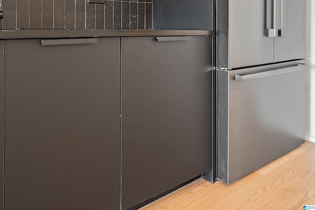 room details with stainless steel fridge