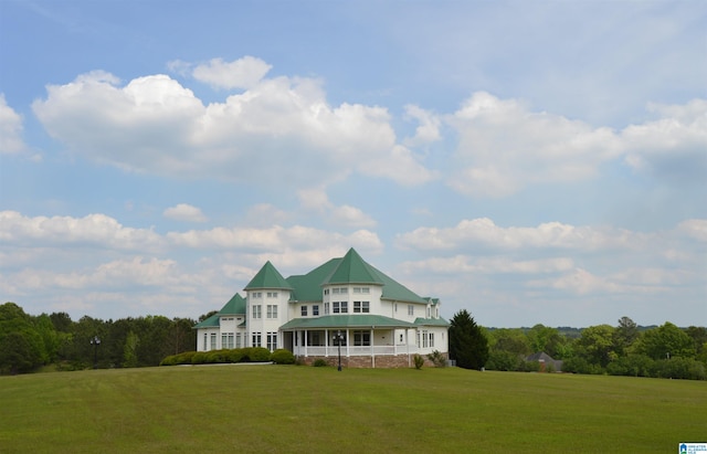 victorian house with a front lawn