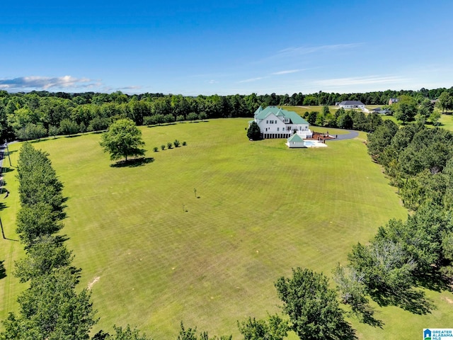 bird's eye view with a rural view