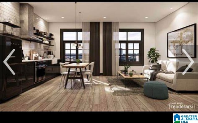 interior space featuring light hardwood / wood-style flooring