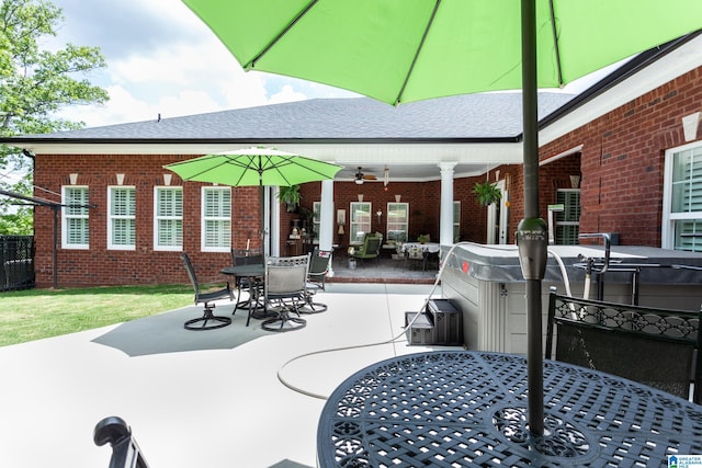 view of patio / terrace with ceiling fan