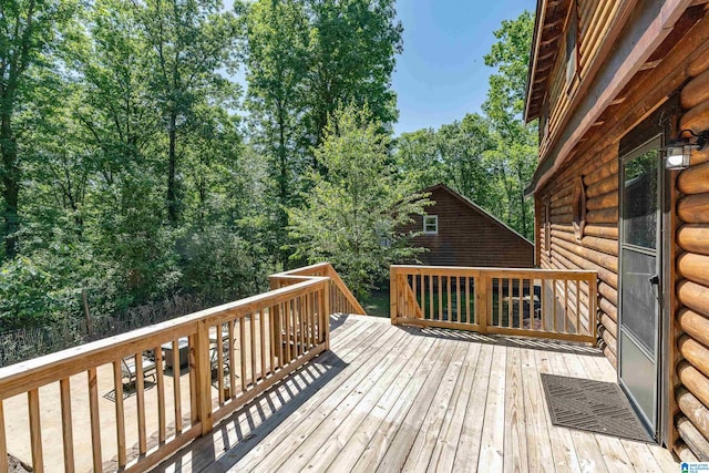 view of wooden deck