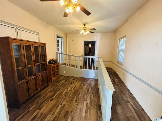 hallway featuring dark hardwood / wood-style flooring