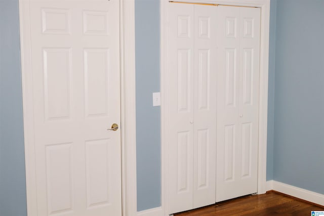 interior space with hardwood / wood-style flooring