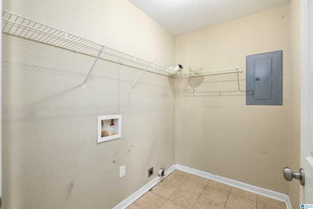 laundry area featuring hookup for an electric dryer, washer hookup, hookup for a gas dryer, and tile floors