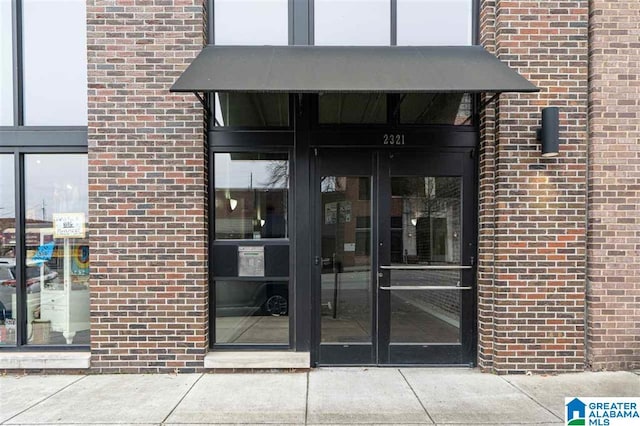 doorway to property featuring french doors