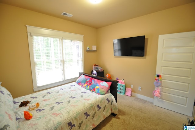 bedroom with carpet