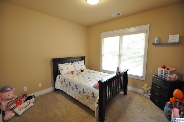 bedroom with carpet