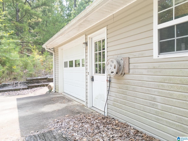 entrance to property with a garage