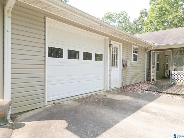 view of garage