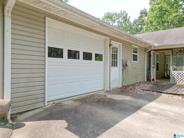 view of garage