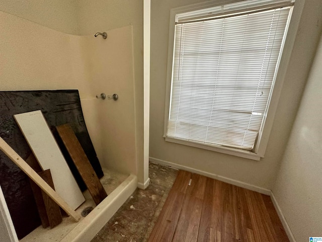 bathroom featuring hardwood / wood-style flooring