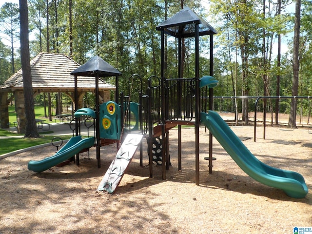 view of playground with a gazebo