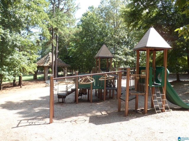 view of playground with a gazebo