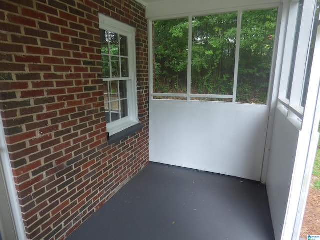 view of unfurnished sunroom