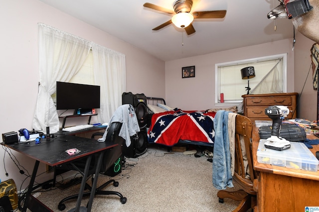 bedroom with a ceiling fan