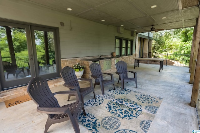 view of patio / terrace with ceiling fan