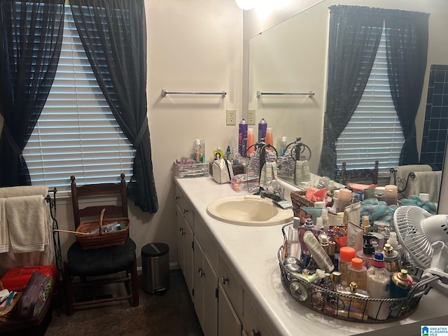 bathroom with oversized vanity