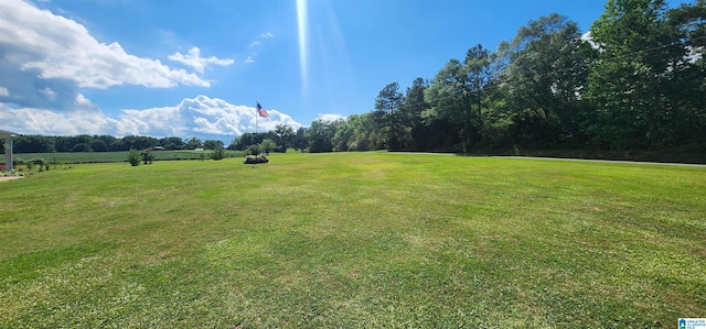 view of yard with a rural view