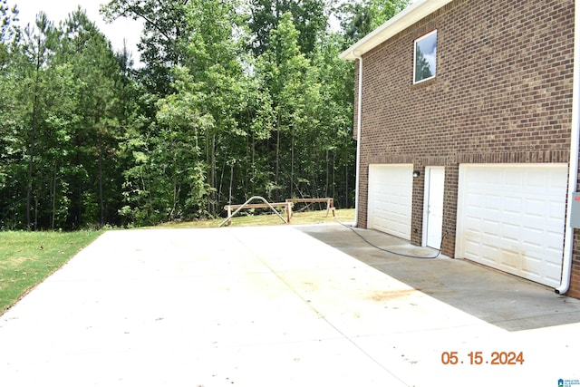 view of garage