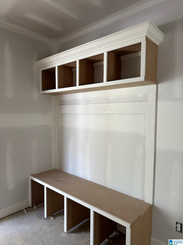 mudroom featuring concrete flooring