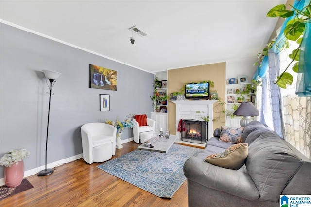 living room featuring hardwood / wood-style floors