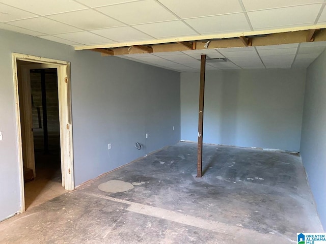 interior space featuring a paneled ceiling